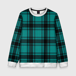 Свитшот детский Checkered dark blue, цвет: 3D-белый