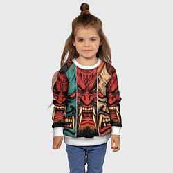 Свитшот детский Demons Oni - neuroart, цвет: 3D-белый — фото 2