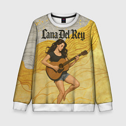Свитшот детский Lana Del Rey с гитарой, цвет: 3D-белый
