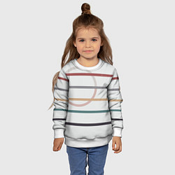 Свитшот детский Stripes and circle, цвет: 3D-белый — фото 2