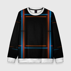 Свитшот детский Neon black red blue, цвет: 3D-белый