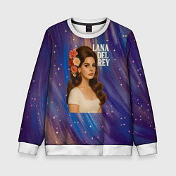 Свитшот детский Lana Del Rey с цветами в волосах, цвет: 3D-белый