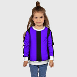 Свитшот детский Color purple black stripes, цвет: 3D-белый — фото 2