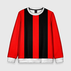 Свитшот детский Color black red lines, цвет: 3D-белый