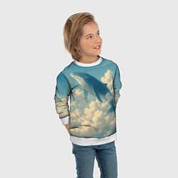 Свитшот детский Кит в облаках, цвет: 3D-белый — фото 2