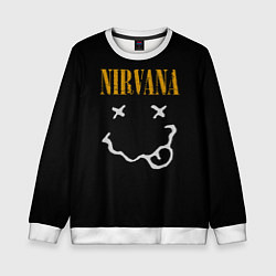 Свитшот детский Nirvana rock music, цвет: 3D-белый