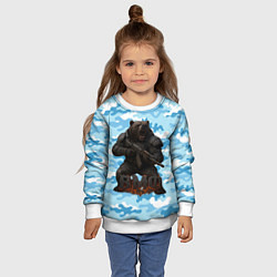 Свитшот детский ВМФ злой медведь с автоматом, цвет: 3D-белый — фото 2