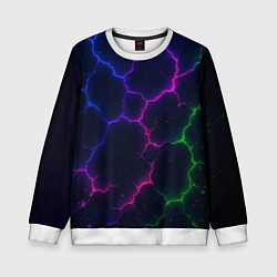 Свитшот детский Неоновый разлом, цвет: 3D-белый