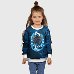 Свитшот детский Штурвал ВМФ - на фоне светящихся разломов, цвет: 3D-белый — фото 2