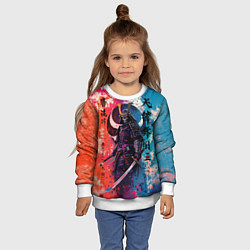 Свитшот детский Призрачный самурай - краски, цвет: 3D-белый — фото 2