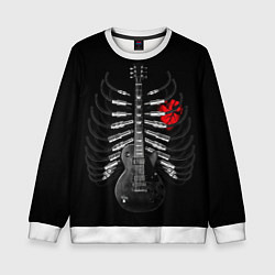 Свитшот детский Rock guitar ribs, цвет: 3D-белый