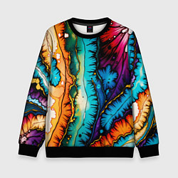 Свитшот детский Разноцветный узор, цвет: 3D-черный