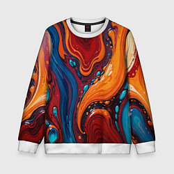 Свитшот детский Пламя и синева, цвет: 3D-белый
