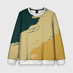 Свитшот детский Желто-зеленые абстрактные полосы, цвет: 3D-белый