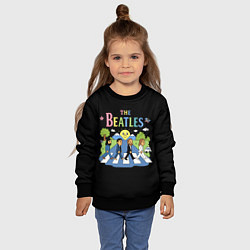 Свитшот детский The Beatles, мультяшный стиль, цвет: 3D-черный — фото 2