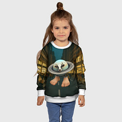 Свитшот детский Ла Вака Сатурно Сатурнита мем, цвет: 3D-белый — фото 2