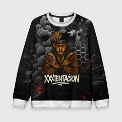 Свитшот детский XXXTentacion со скрещенными руками, цвет: 3D-белый