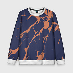 Свитшот детский Разломы на синем, цвет: 3D-белый
