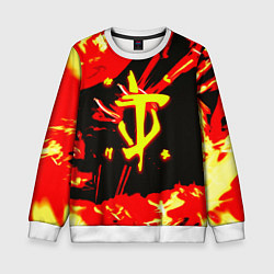 Свитшот детский Doom огненный, цвет: 3D-белый