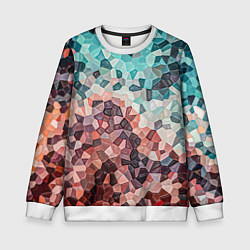 Свитшот детский Мозаика воспоминаний - текстура, цвет: 3D-белый
