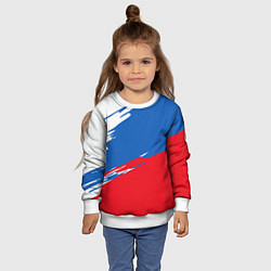 Свитшот детский Белый Синий Красный, цвет: 3D-белый — фото 2