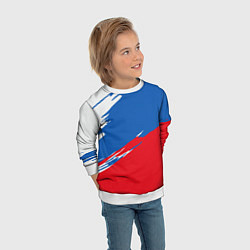 Свитшот детский Белый Синий Красный, цвет: 3D-белый — фото 2