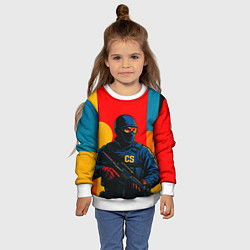 Свитшот детский Контр-террорист CS 2 поп-арт, цвет: 3D-белый — фото 2