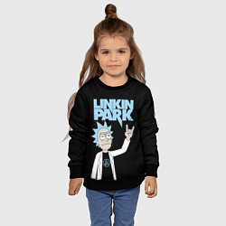 Свитшот детский Linkin Park и Рик Санчес из Рик и Морти, цвет: 3D-черный — фото 2