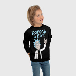 Свитшот детский Король и Шут и Рик Санчес из Рик и Морти, цвет: 3D-черный — фото 2