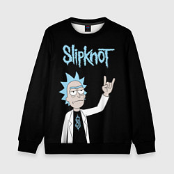 Свитшот детский Slipknot и Рик Санчес из Рик и Морти, цвет: 3D-черный