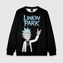 Свитшот детский Linkin Park и Рик рокер двухсторонняя, цвет: 3D-черный
