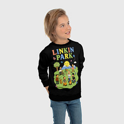 Свитшот детский Linkin Park, мультяшный стиль, цвет: 3D-черный — фото 2