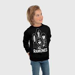 Свитшот детский Ramones, силуэты, цвет: 3D-черный — фото 2