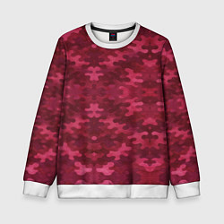 Свитшот детский Малиновый комуфляж, цвет: 3D-белый