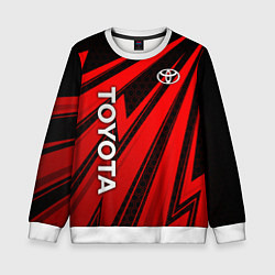 Свитшот детский Тойота - красные полосы, цвет: 3D-белый