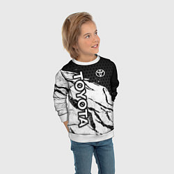 Свитшот детский Toyota - черный и белый, цвет: 3D-белый — фото 2