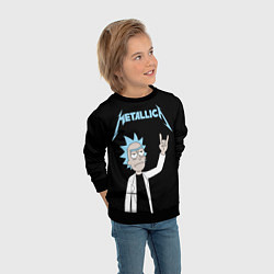 Свитшот детский Metallica и Рик рокер из Рик и Морти, цвет: 3D-черный — фото 2
