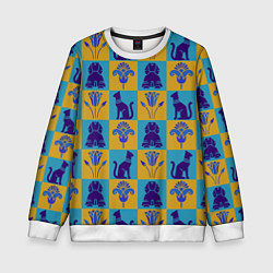 Свитшот детский Символы Египта, цвет: 3D-белый