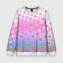 Свитшот детский Розово-голубой узор, цвет: 3D-белый