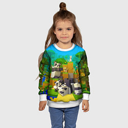 Свитшот детский Майнкрафт - панды, цвет: 3D-белый — фото 2