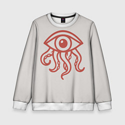 Свитшот детский Глаз с щупальцами осьминога, цвет: 3D-белый
