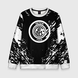 Свитшот детский Inter белые штрихи красок, цвет: 3D-белый