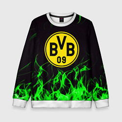 Свитшот детский Borussia зелёный огонь, цвет: 3D-белый
