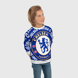 Свитшот детский Челси надписи по кругу и логотип, цвет: 3D-белый — фото 2