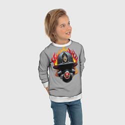 Свитшот детский Пожарник, цвет: 3D-белый — фото 2