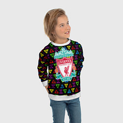 Свитшот детский Liverpool pattern neon, цвет: 3D-белый — фото 2