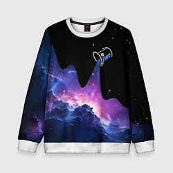 Свитшот детский Потеки космической краски, цвет: 3D-белый