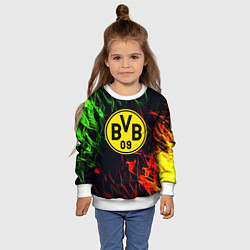 Свитшот детский Borussia flame toxic, цвет: 3D-белый — фото 2