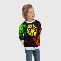 Свитшот детский Borussia flame toxic, цвет: 3D-белый — фото 2