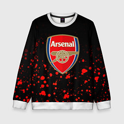Свитшот детский Арсенал красные краски всплеск, цвет: 3D-белый
